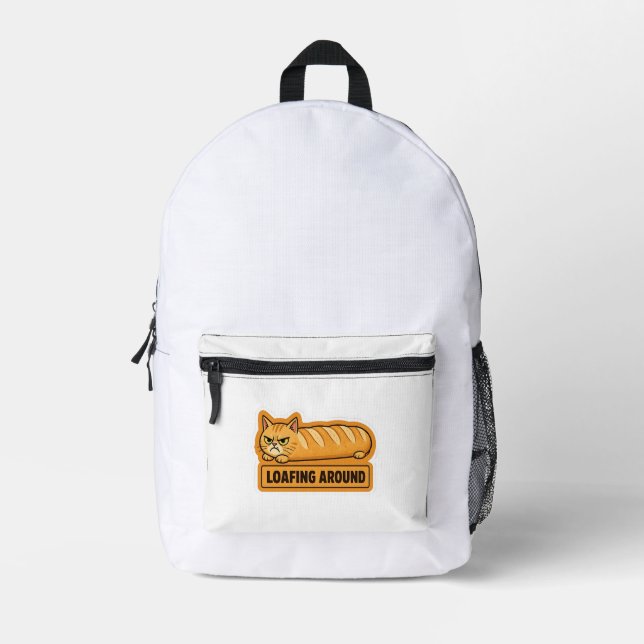 Sac À Dos Imprimé Pain de chat drôle à traîner  (Recto)
