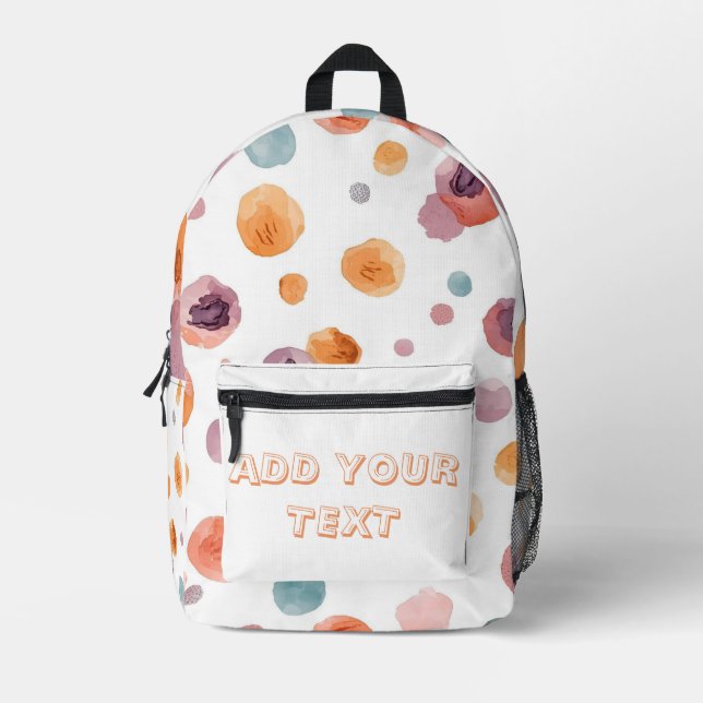 Sac À Dos Imprimé Painted Polka Dot Backpack  Personalised with text (Recto)