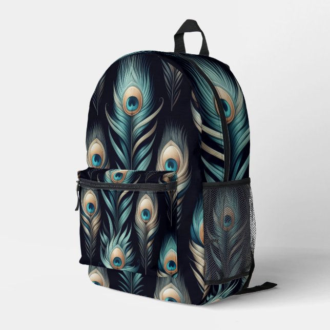 Sac À Dos Imprimé Panache de paon (Coin arrière droit)