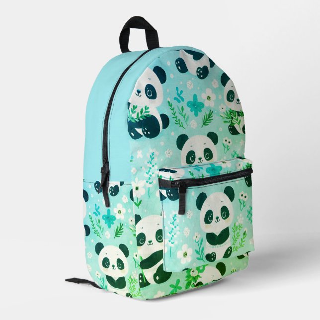 Sac À Dos Imprimé Panda Bear Motif Vert Imprimer (Coin arrière gauche)