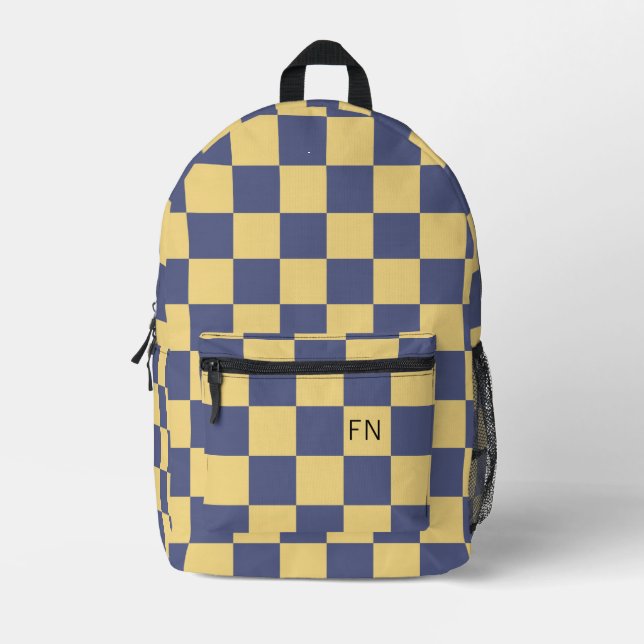Sac À Dos Imprimé Panneau de contrôle des initiales du monogramme ja (Recto)