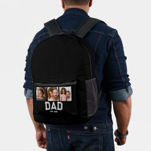 Sac À Dos Imprimé Papa a établi Élégant 3 Cadeaux Photo Noir