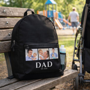 Sac À Dos Imprimé Papa a fondé la photo Black 3