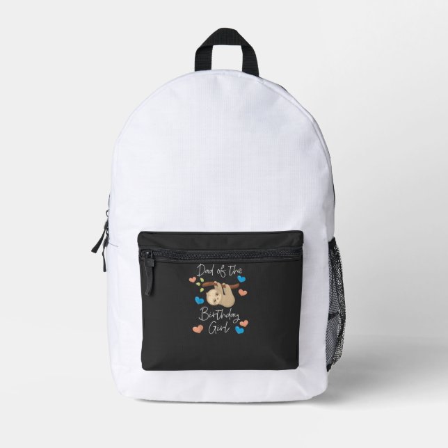 Sac À Dos Imprimé Papa de la fille de l'anniversaire Sloth Fête d'an (Recto)