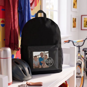 Sac À Dos Imprimé Papa Établi. Photo Moderne Gras Noms Simples Enfan