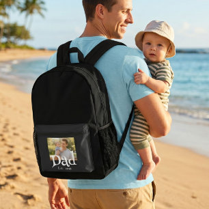 Sac À Dos Imprimé Papa Établie Photo Noir Fun Gras Simple