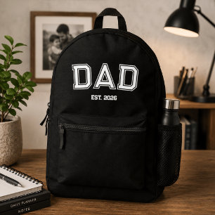 Sac À Dos Imprimé Papa Minimaliste Année de Création Nouveau Père