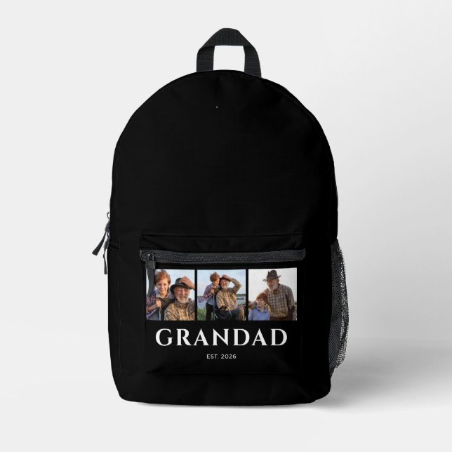 Sac À Dos Imprimé Papi Fait Papa Noir 3 Photo (Recto)