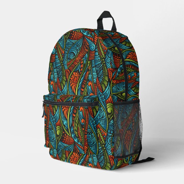 Sac À Dos Imprimé Papier peint ethnique Abstrait (Coin arrière droit)