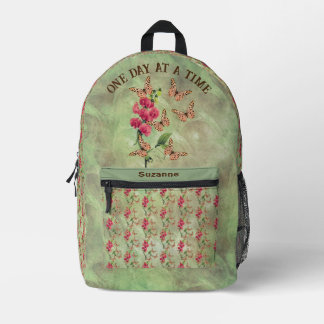 Sac À Dos Imprimé Papillon de fleur inspirant un jour à la fois