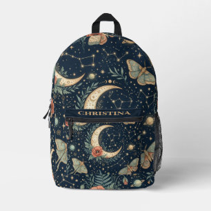 Sac À Dos Imprimé Papillon lunaire céleste personnalisé & Lune