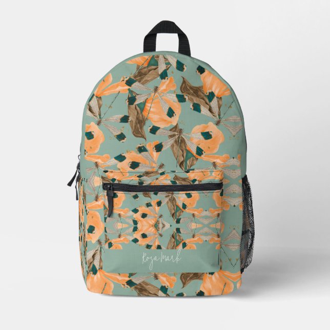 Sac À Dos Imprimé Papillon Moth Motif Floral (Recto)