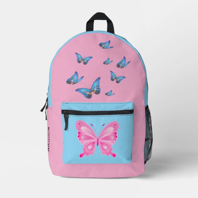 Sac À Dos Imprimé Papillon nom personnalisé (Recto)