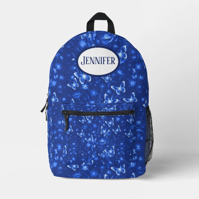Sac À Dos Imprimé Papillons bleus de minuit (Recto)
