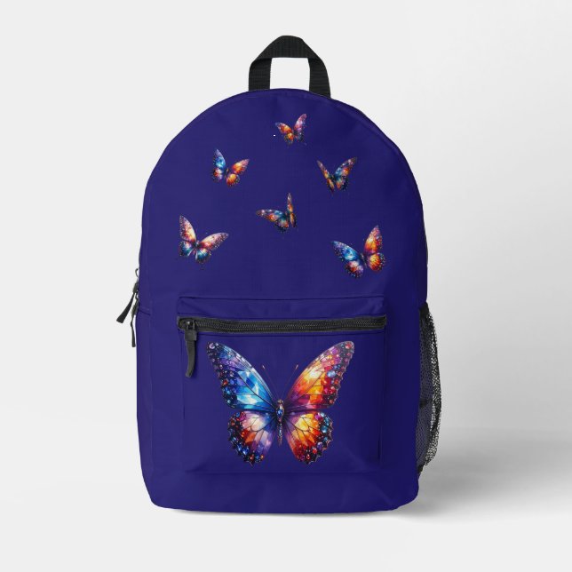 Sac À Dos Imprimé Papillons brillants en vol (Recto)