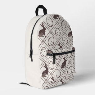 Sac À Dos Imprimé Pâques carreaux marron  