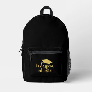 Sac À Dos Imprimé Par aspera ad astra Latin Citation Casquette Gradu
