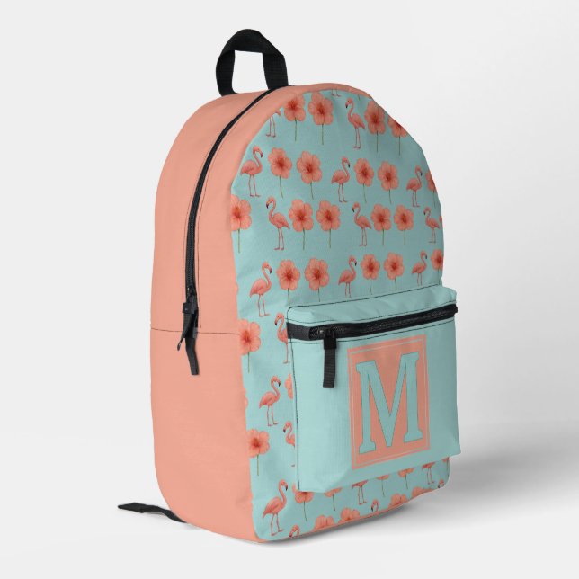 Sac À Dos Imprimé Paradis de flamants roses motif aquarelle (Coin arrière gauche)