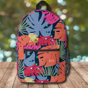 Sac À Dos Imprimé Paraphe de Motif Tropical Coloré