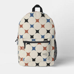 Sac À Dos Imprimé Paraphe Monogramme Neutre Genre Moderne