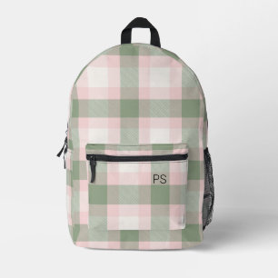 Sac À Dos Imprimé Paraphe Monogramme Plaid Pink Fille