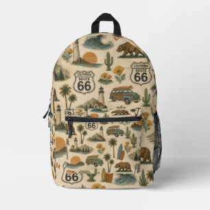 Sac À Dos Imprimé Parcours Rétro de la Californie sur la Route 66 Cô