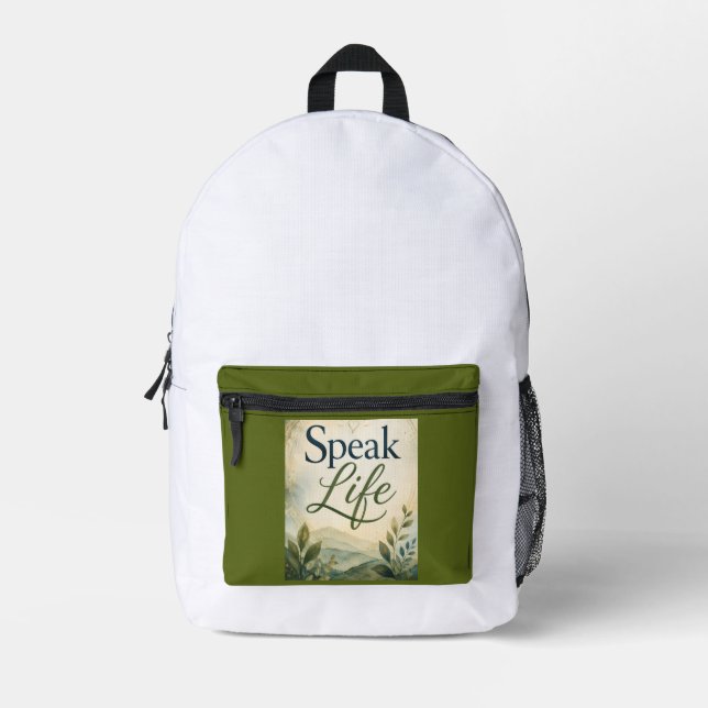 Sac À Dos Imprimé Parler la vie (Recto)