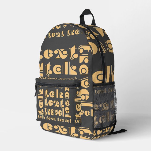 Sac À Dos Imprimé Parler Texte Voyage Gris (Coin arrière droit)