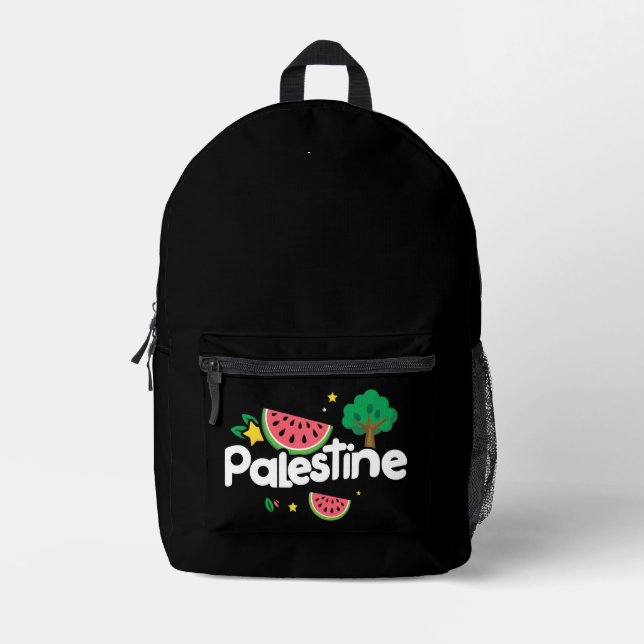 Sac À Dos Imprimé Parole palestinienne mignonne entourée de pastèque (Recto)