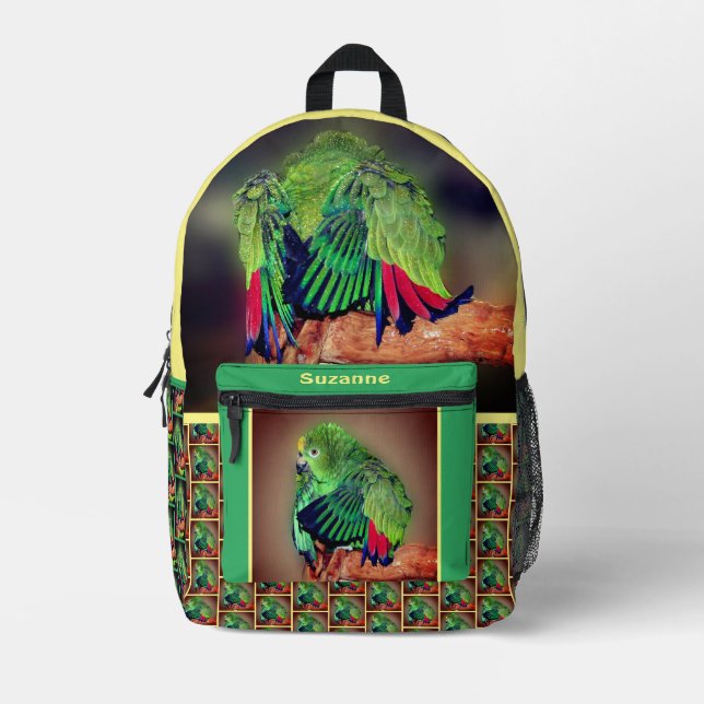 Sac À Dos Imprimé Parrot Amazon Jaune Cute Personnalisé (Recto)