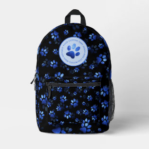 Sac À Dos Imprimé Parties scintillant bleue Animaux Empreinte de pat