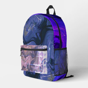 Sac À Dos Imprimé Parties scintillant bleue Galaxy Swirl Abstrait Mo