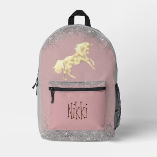 Sac À Dos Imprimé Parties scintillant d'argent Unicorne d'or personn