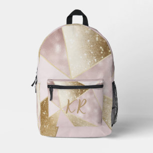 Sac À Dos Imprimé Parties scintillant d'or rose glam géométrique per