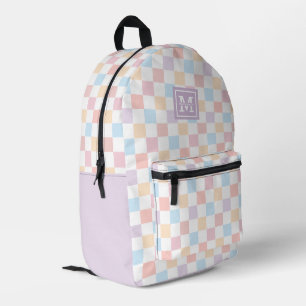 Sac À Dos Imprimé Pastel coloré personnalisé À damiers Motif
