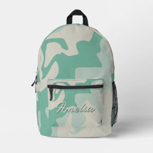 Sac À Dos Imprimé Pastel Green Beige Swirl Nom du Motif