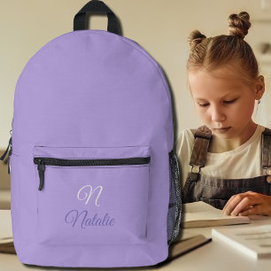 Sac À Dos Imprimé Pastel Purple couleur unie monogrammée
