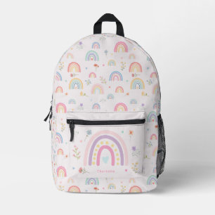 Sac À Dos Imprimé Pastel Rainbows Girly Fleurs sauvages & Hearts Sch