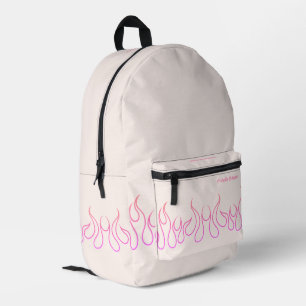Sac À Dos Imprimé Pastel rose violet flamme feu mignonne élégante fi