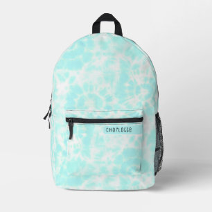 Sac À Dos Imprimé Pastel sarcelle bleu blanc motif Shibori Cool