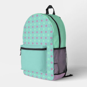 Sac À Dos Imprimé pastel violet, menthe et pois turquoise