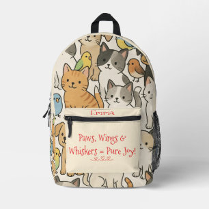 Sac À Dos Imprimé Pâtes, ailes et Whiskers