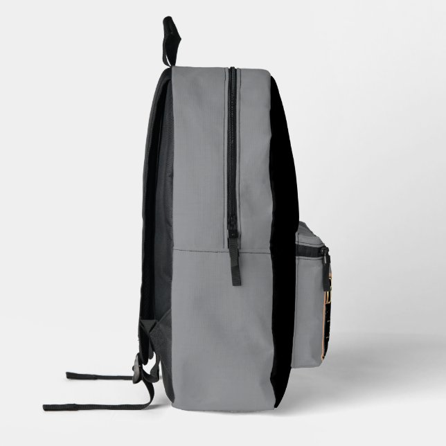 Sac À Dos Imprimé Patron de couleur noire (Gauche)