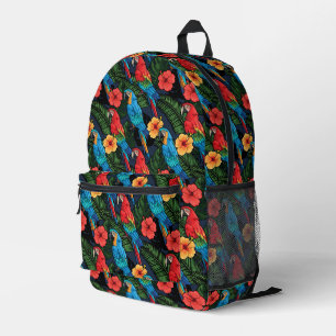 Sac À Dos Imprimé Patters de Macaw et Hibiscus