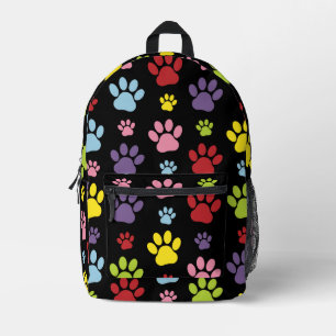 Sac À Dos Imprimé Paws Colorés, Motif Paw, Empreintes de pattes, Paw