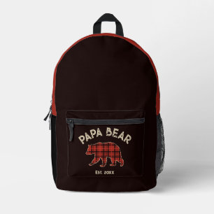 Sac À Dos Imprimé Pays Carreaux Papa Ours Père Année de Fondation