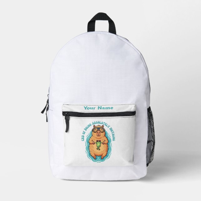 Sac À Dos Imprimé PDG drôle de Capybara qui ne fait rien (Recto)