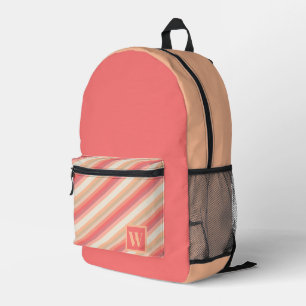 Sac À Dos Imprimé Peach Pink Stripes tendance Monogramme