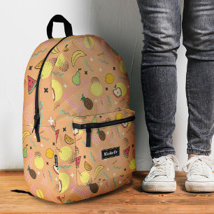 Sac À Dos Imprimé Pêche Orange Tropicale Élégante Fruit d'Été