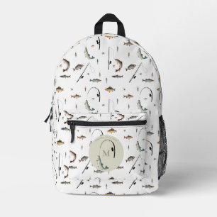 Sac À Dos Imprimé Pêche Rod & Reel Poisson Thème Pêcheur Monogramme